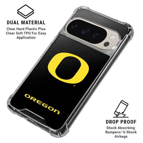 University of Oregon Ducks Black Gradient Pixel 9/9 Pro Clear Case